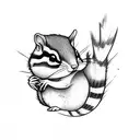 chipmunk reaching for berries  tattoo design idea