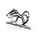 chipmunk on a branch grabbing berries tattoo design idea