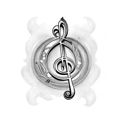 staves with treble clef fitting on a forearm tattoo design idea