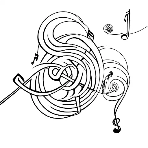 staves with treble clef fitting on a forearm tattoo design idea