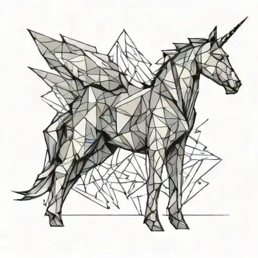origami unicorn blade runner tattoo design idea