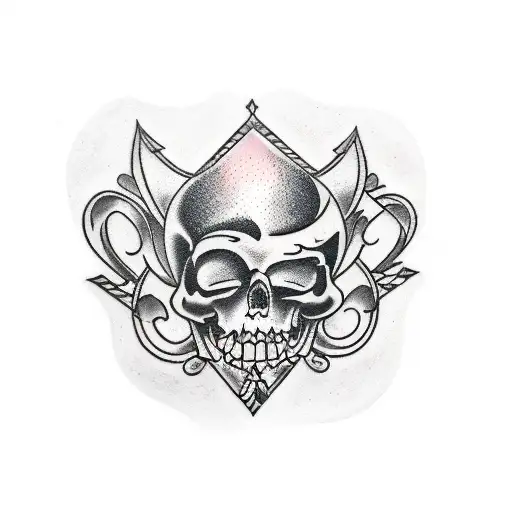 memento mori themed with bold lines  tattoo design idea