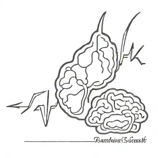 brain, heartbeat, injury, heart tattoo design idea