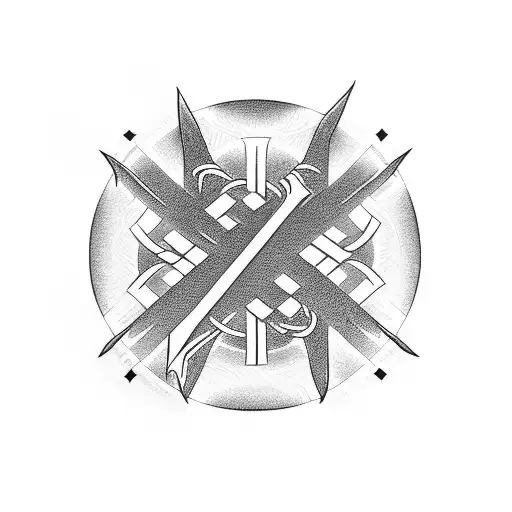japanese christian cross tattoo design idea