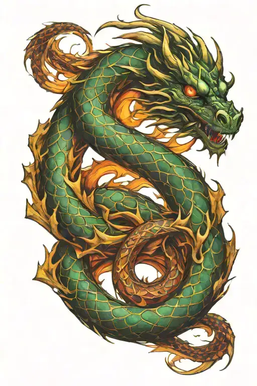 dragon shaped like infinity symbol tattoo design idea