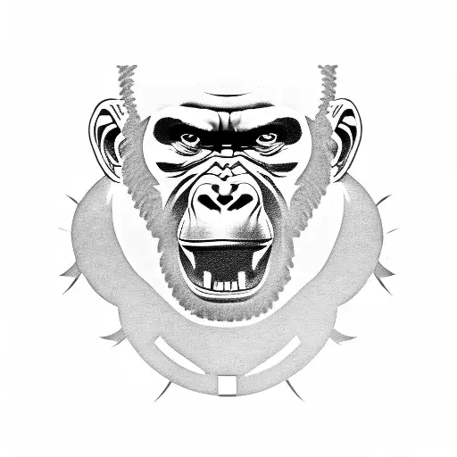 evolution of the gorilla into the modern warrior tattoo design idea