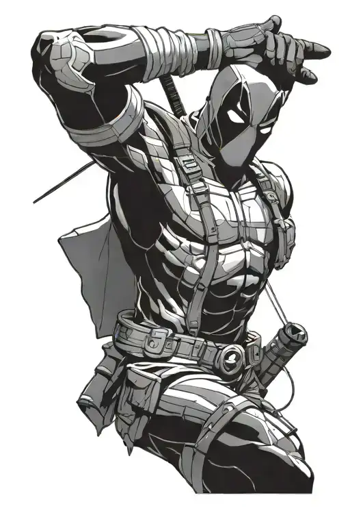Deadpool as airbender avatar avatar avatar tattoo design idea