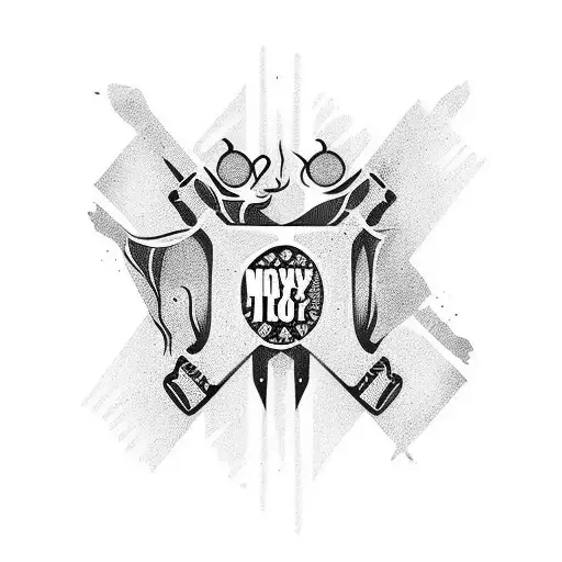 Text "No kids, no way, but that don't mean I can't slay" tattoo design idea