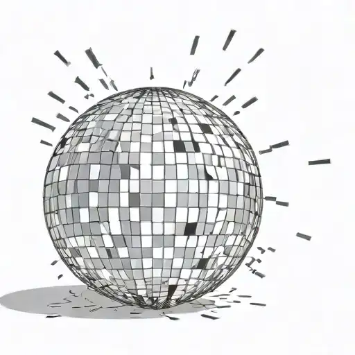 disco ball breaking tattoo design idea