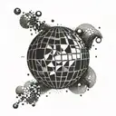 disco ball breaking tattoo design idea