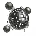 disco ball breaking tattoo design idea