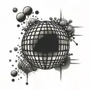 disco ball breaking tattoo design idea