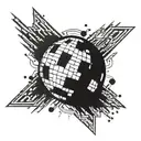 disco ball breaking tattoo design idea