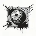 disco ball breaking tattoo design idea