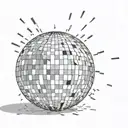 disco ball breaking tattoo design idea