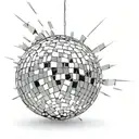 disco ball breaking tattoo design idea