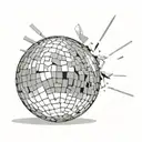 disco ball breaking tattoo design idea