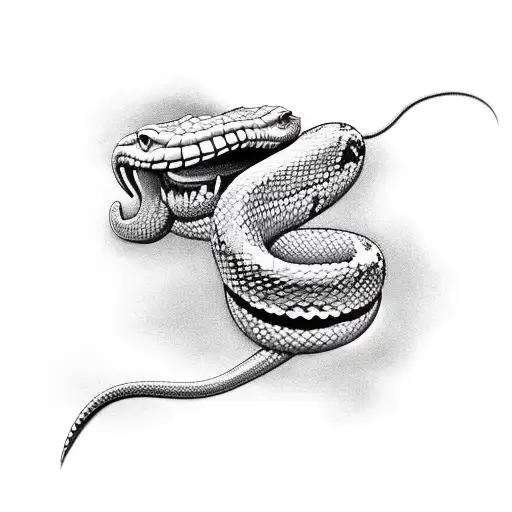 boys own snake hairs biting himself but he is happy  tattoo design idea