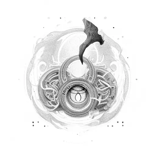 Keyboard keys forming a lemniscate shape tattoo design idea