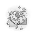 Keyboard keys forming a lemniscate shape tattoo design idea