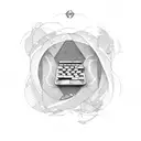 Keyboard keys forming a lemniscate shape tattoo design idea