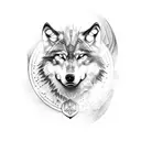 wolf on shield tattoo design idea