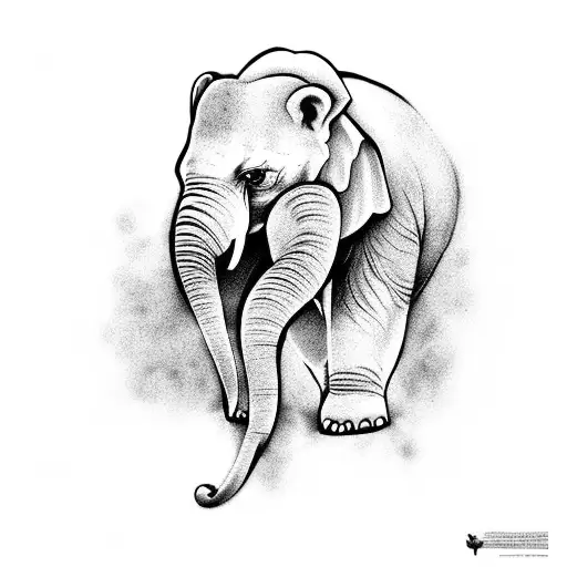 Elephant, wolf, polar bear, T Rex tattoo design idea