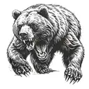 angry bear tattoo design idea