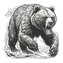 angry bear tattoo design idea