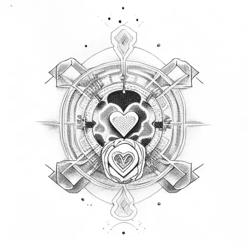 loveheart cherry bomb tattoo design idea