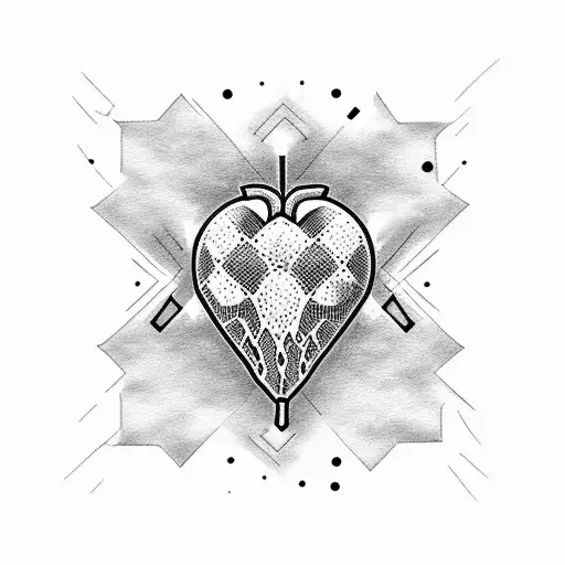 heart cherry bomb tattoo design idea
