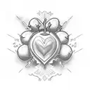loveheart cherry bomb tattoo design idea