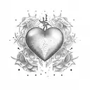loveheart cherry bomb tattoo design idea