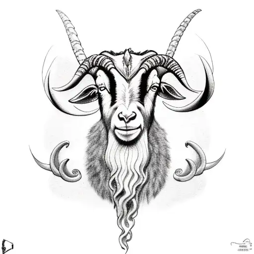 black Phillip goat  tattoo design idea