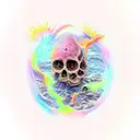 abyss falling  tattoo design idea