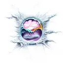 abyss falling  tattoo design idea