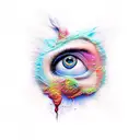 abyss falling  tattoo design idea