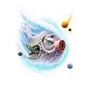 abyss falling  tattoo design idea