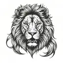 Lion head roaring  tattoo design idea