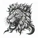 Lion head roaring  tattoo design idea