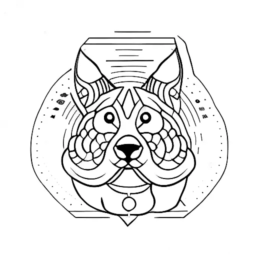 mano de persona y pata de perro tattoo design idea
