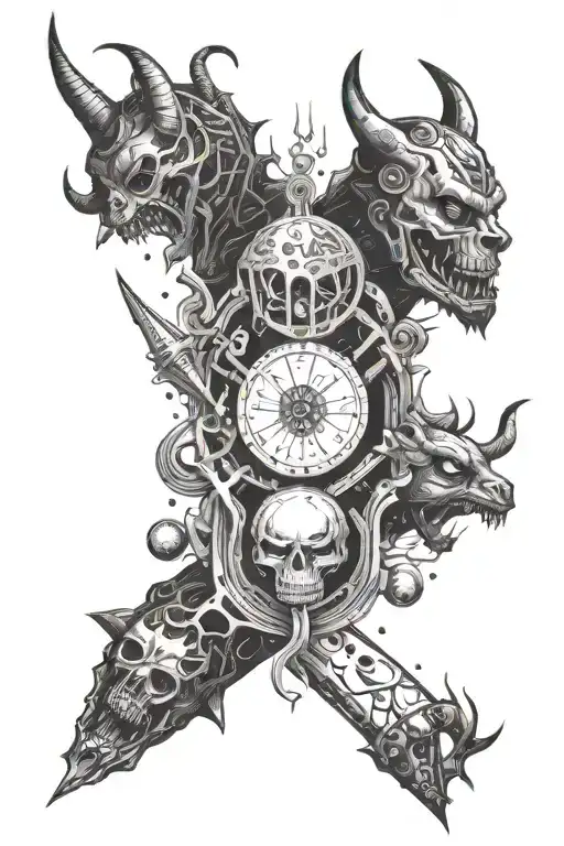 Demons and dynamite, the earth, and a paperclip tattoo design idea