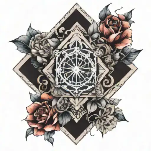 renaissance geometric art tattoo design idea