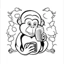 cute monkey with a beer in his hand tattoo design idea