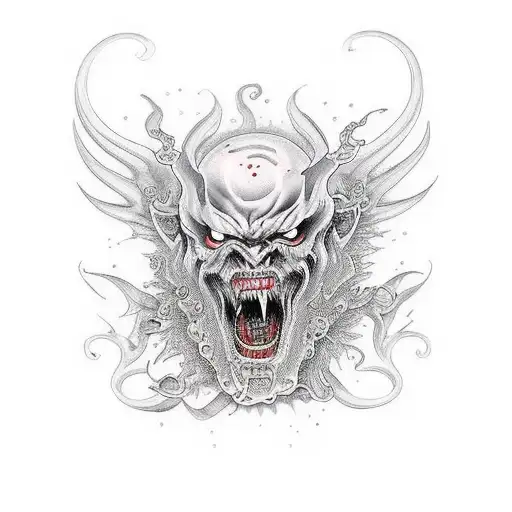 Demonio chino tattoo design idea
