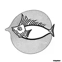 Fish and bread tattoo design idea