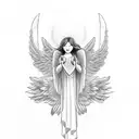 3 angels on cloud tattoo design idea