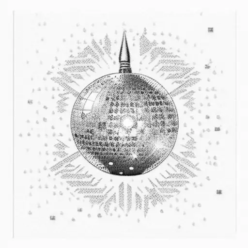 mirrorball sparkle with postage stamp border tattoo design idea