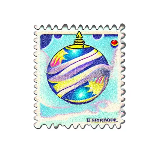 mirrorball sparkle with postage stamp border tattoo design idea