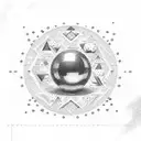 mirrorball sparkle with postage stamp border tattoo design idea